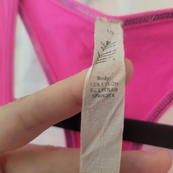 Lululemon Hot Pink Racerback Athletic Workout Tank Size 10 - Picture 3 of 4